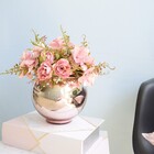 Arranjo Artificial De Rosas No Vaso Rose Gold | Formosinha